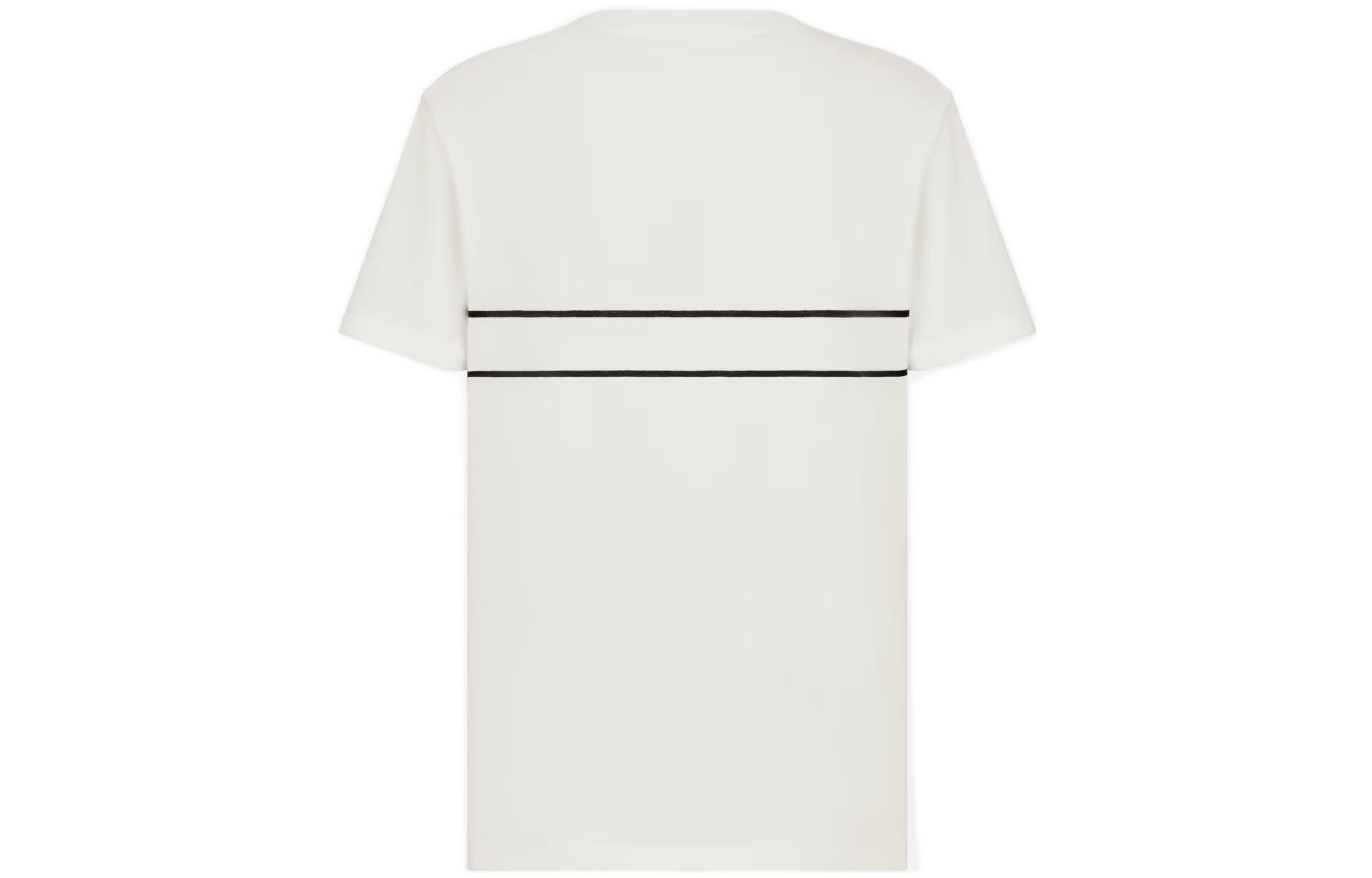 Lookbook (W) DIOR SS23 標誌圖案印花白色短袖T恤。 323T06A4414-X0200