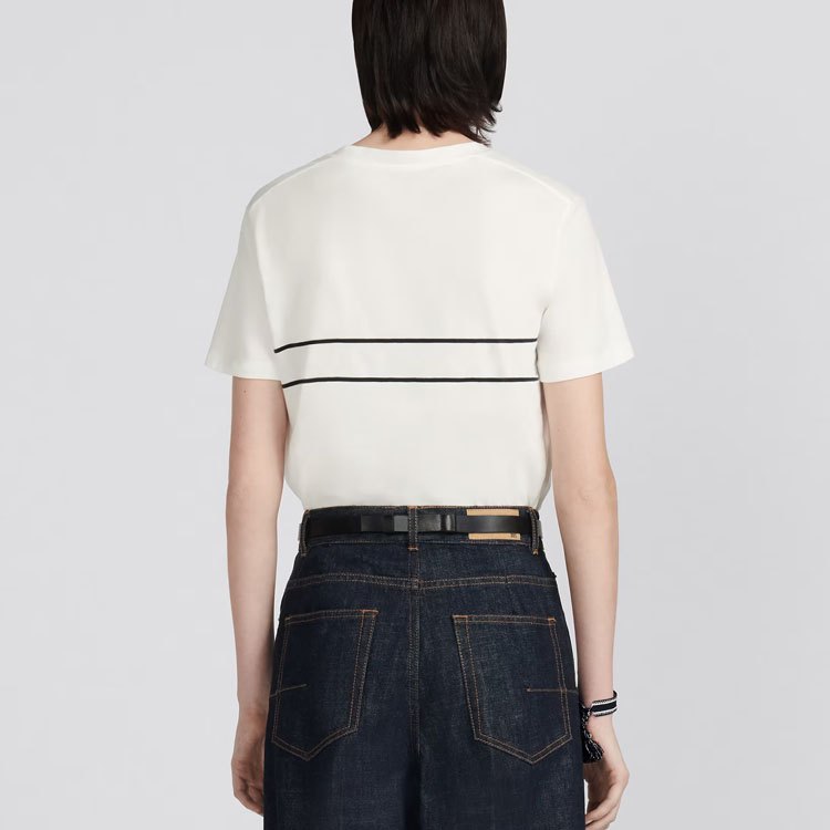 Purchase (W) DIOR SS23 標誌圖案印花白色短袖T恤。 323T06A4414-X0200