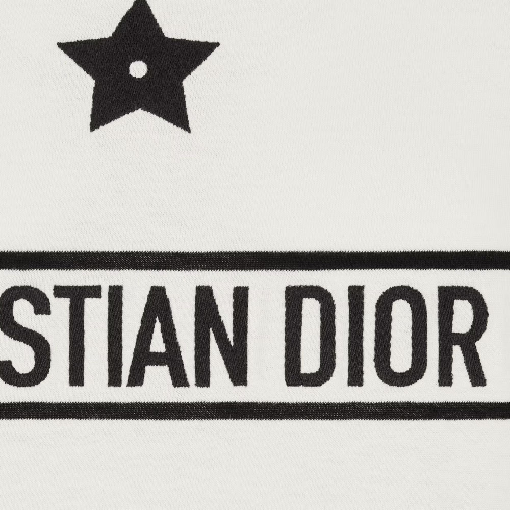 Sizing (W) DIOR SS23 標誌圖案印花白色短袖T恤。 323T06A4414-X0200