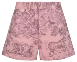 (Women) DIOR SS23 Pink Printed Casual Shorts. 342P83A3475-X4839 (Women) DIOR SS23 Pink Printed Casual Shorts. 342P83A3475-X4839