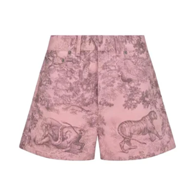 (Women) DIOR SS23 Pink Printed Casual Shorts. 342P83A3475-X4839
