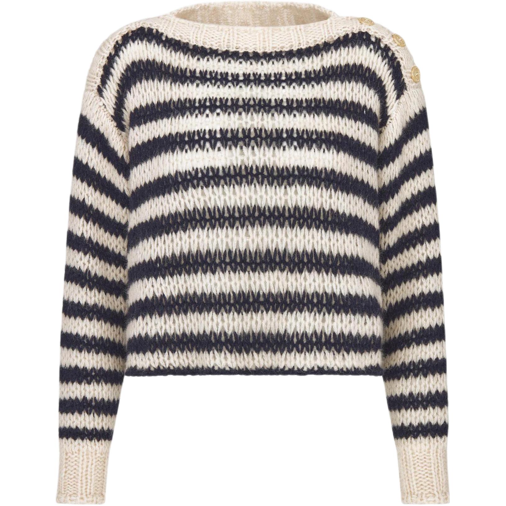 (Women) DIOR SS23  Striped Crewneck Pullover Sweater Multicolor. 314S03AM413-X5855