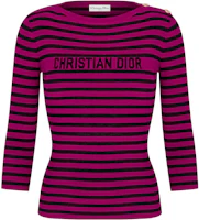 (Women) DIOR SS23 Striped Letter Knit Long Sleeve Top in Pink. 344S97AM729-X4858 (Women) DIOR SS23 Striped Letter Knit Long Sleeve Top in Pink. 344S97AM729-X4858