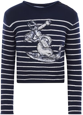 (W) DIOR SS23 Sweater Lengan Panjang Garis Crewneck Biru. 214S22BM002-5884 Buy (W) DIOR SS23 Sweater Lengan Panjang Garis Crewneck Biru. 214S22BM002-5884