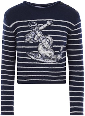 (W) DIOR SS23 Sweater Lengan Panjang Garis Crewneck Biru. 214S22BM002-5884 Order (W) DIOR SS23 Sweater Lengan Panjang Garis Crewneck Biru. 214S22BM002-5884