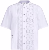 (Women) DIOR SS23 White Short-Sleeve Floral Cutout Button-Up Shirt. 322B46M3177-X0100 (Women) DIOR SS23 White Short-Sleeve Floral Cutout Button-Up Shirt. 322B46M3177-X0100