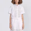 Shop (W) DIOR SS23 ホワイトフローラルカットアウト半袖ボタンアップシャツ. 322B46M3177-X0100