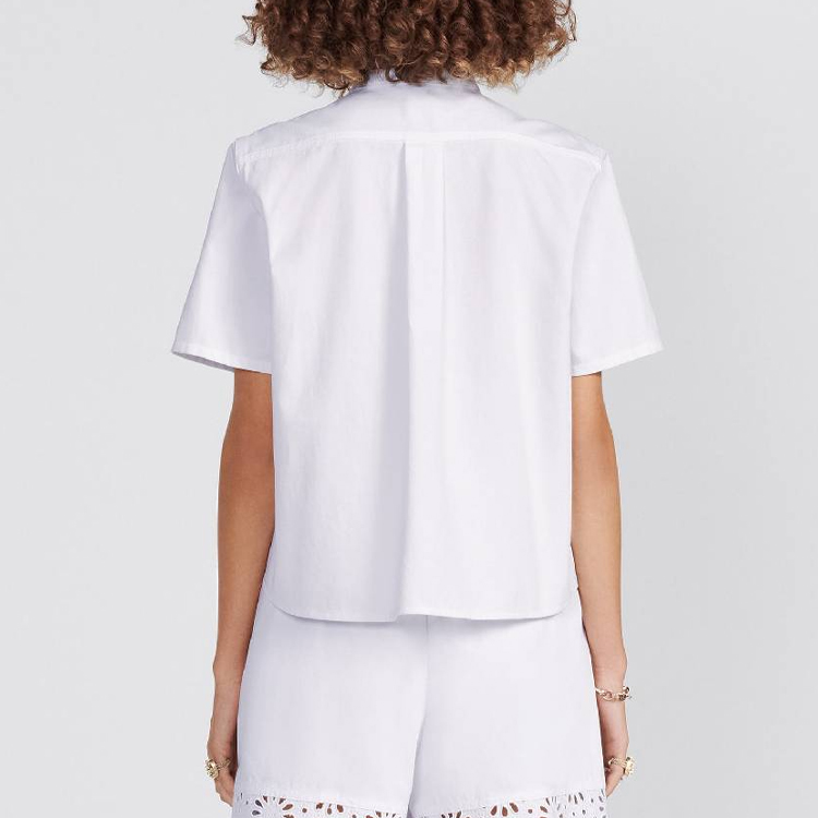 (Women) DIOR SS23  White Short-Sleeve Floral Cutout Button-Up Shirt. 322B46M3177-X0100 圖 5