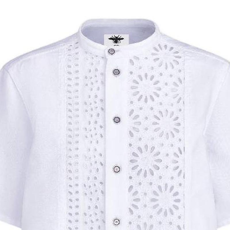 (Women) DIOR SS23  White Short-Sleeve Floral Cutout Button-Up Shirt. 322B46M3177-X0100 圖 7