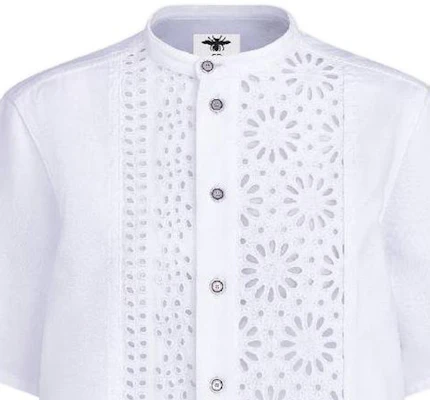 (W) DIOR SS23 ホワイトフローラルカットアウト半袖ボタンアップシャツ. 322B46M3177-X0100 Sizing (W) DIOR SS23 ホワイトフローラルカットアウト半袖ボタンアップシャツ. 322B46M3177-X0100