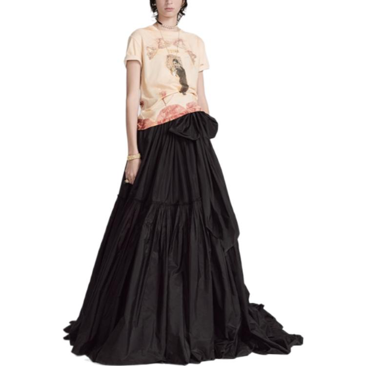 (Women) Dior SS23 Beige Graphic Print Crewneck Casual T-Shirt . 313T09B4411-X1835 圖 4