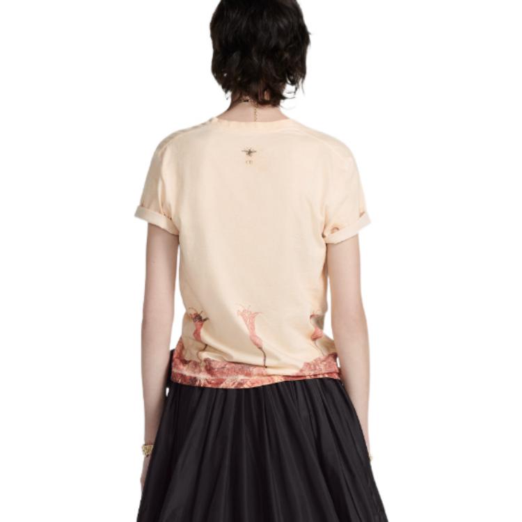 (Women) Dior SS23 Beige Graphic Print Crewneck Casual T-Shirt . 313T09B4411-X1835 圖 5