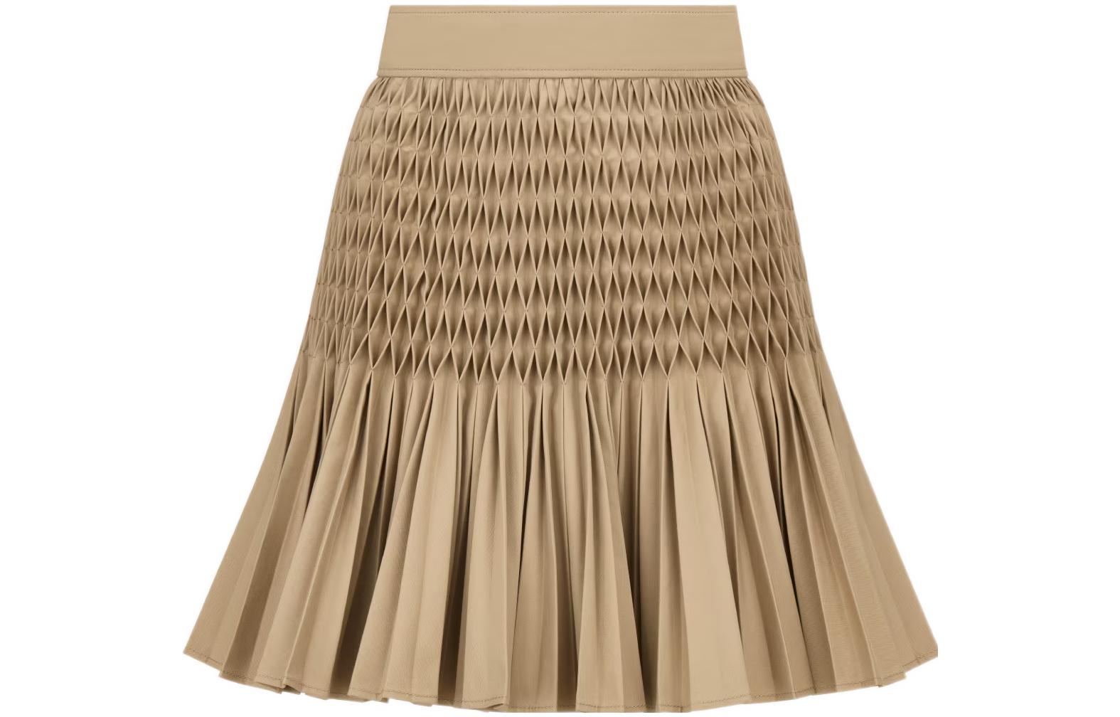 (Women) DIOR SS23 Beige High-Waisted Pleated Casual Short Skirt for Women. 321J44A3332-X1700
