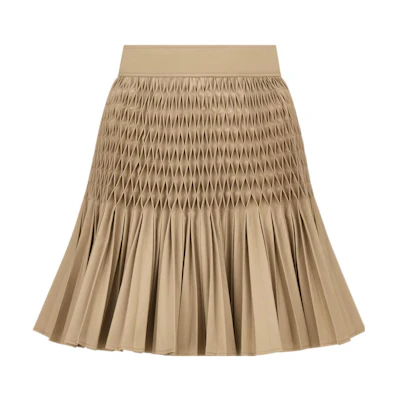 (Women) DIOR SS23 Beige High-Waisted Pleated Casual Short Skirt for Women. 321J44A3332-X1700