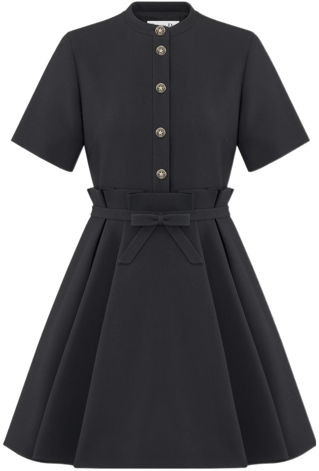women-dior-ss-23-black-ruffled-tie-flare-short-sleeve-dress-fashion-321-r23-a1166-x9000