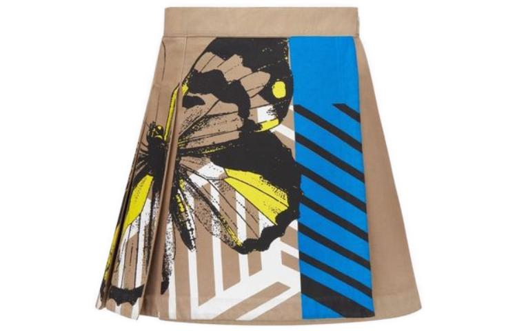 (Women) DIOR SS23 Butterfly Print Mini Skirt Women’s Khaki Color. 227J67A3348-X1834