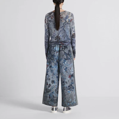 (W) DIOR SS23 農曆新年花卉提花絲混紡毛衣 女款 藍色 314S78AM421-X5828 Purchase (W) DIOR SS23 農曆新年花卉提花絲混紡毛衣 女款 藍色 314S78AM421-X5828