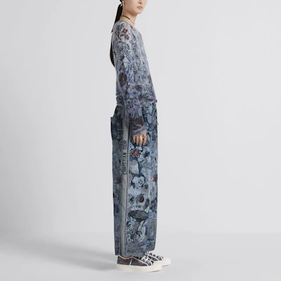 (W) DIOR SS23 農曆新年花卉提花絲混紡毛衣 女款 藍色 314S78AM421-X5828 Details for (W) DIOR SS23 農曆新年花卉提花絲混紡毛衣 女款 藍色 314S78AM421-X5828