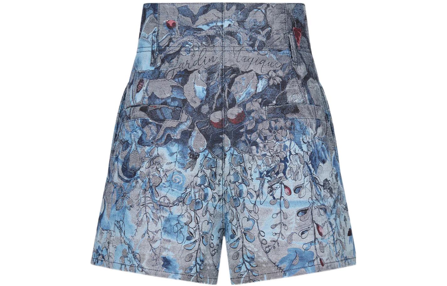 Lookbook (W) ディオール SS23 春節 ハイウエスト プリント デニムショーツ ウィメンズ ブルー. 312P72A3548-X5828