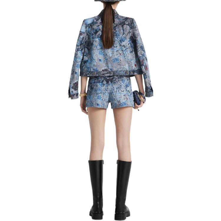 Purchase (W) ディオール SS23 春節 ハイウエスト プリント デニムショーツ ウィメンズ ブルー. 312P72A3548-X5828