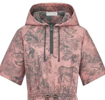 (Women) DIOR SS23 Dioriviera Animal Print Hooded A-Line Short Sleeve Dress Grey Women 147R40A2826-X4839 Sizing (Women) DIOR SS23 Dioriviera Animal Print Hooded A-Line Short Sleeve Dress Grey Women 147R40A2826-X4839