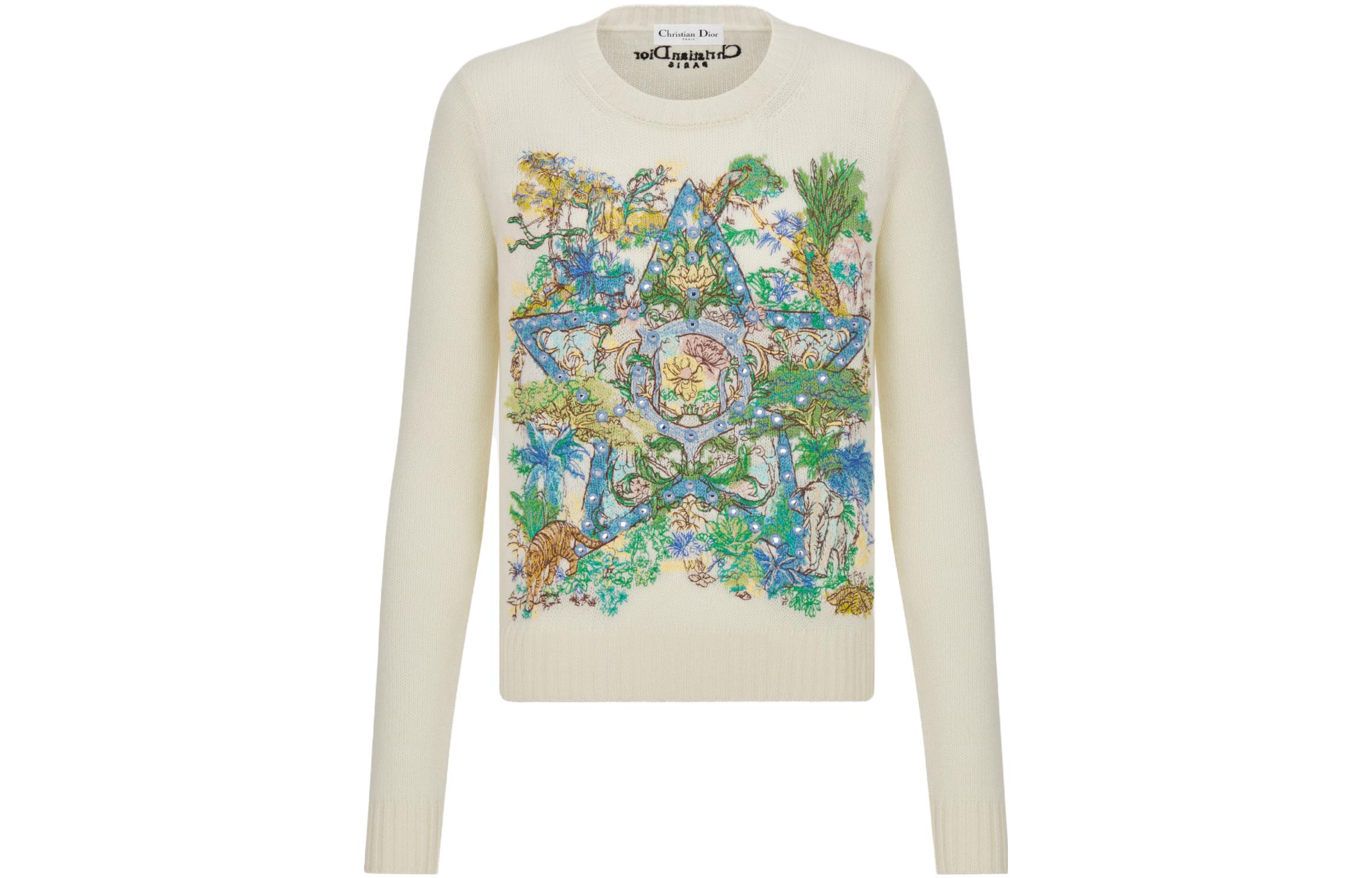(Women) DIOR SS23 Floral Print Crewneck Sweatshirt  Off-White. 344S57YM141-X0831
