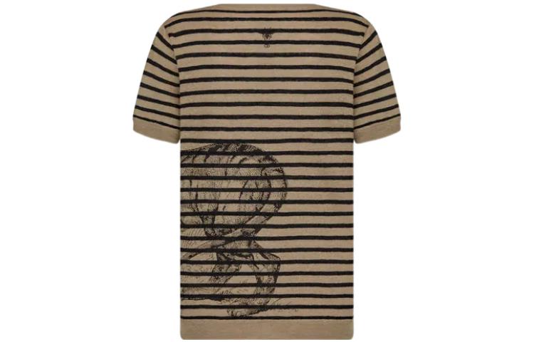 (Women) DIOR SS23 Oversized Striped T-Shirt with Toile de Jouy Print  Hazel Brown. 254S28AM738-X1800 圖 3