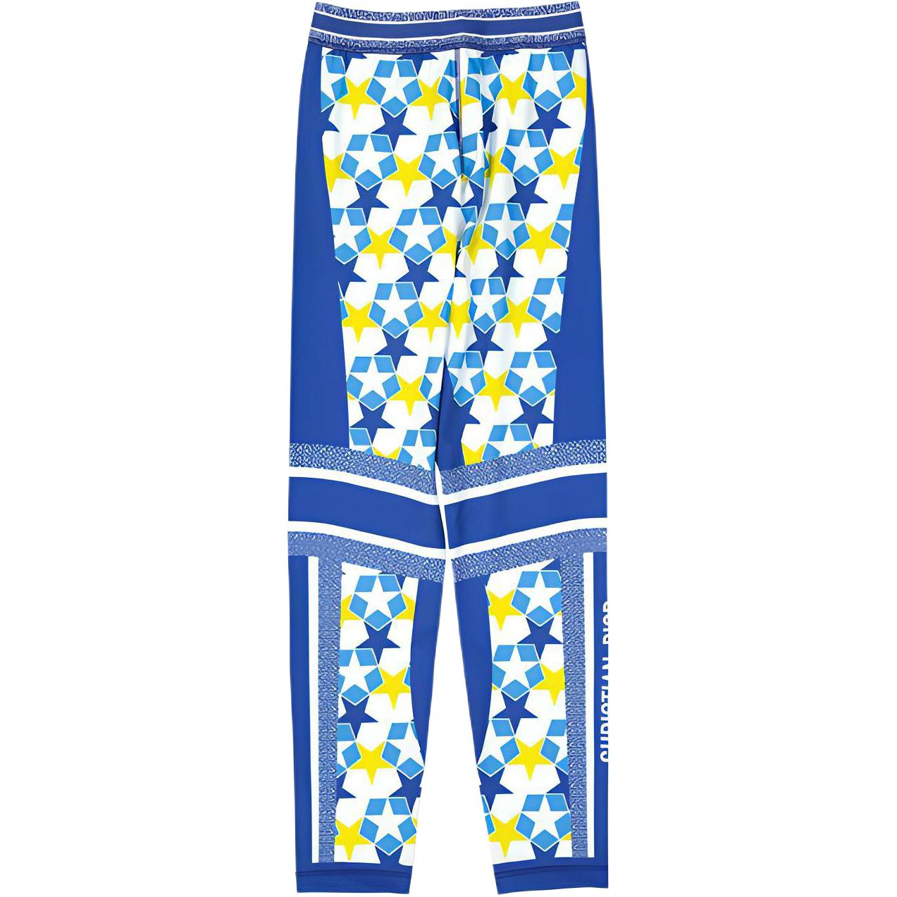 (Women) DIOR SS23 Pattern Print Casual Pants Women Blue 213P03A4077-5825