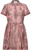 (Women) Dior SS23 Pink Animal Print Short-Sleeve Button-Up Dress for Women. 341R32A3877-X4839 (Women) Dior SS23 Pink Animal Print Short-Sleeve Button-Up Dress for Women. 341R32A3877-X4839