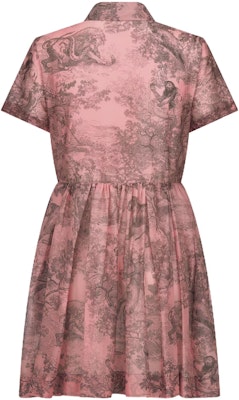 (Women) Dior SS23 Pink Animal Print Short-Sleeve Button-Up Dress for Women. 341R32A3877-X4839 Lookbook (Women) Dior SS23 Pink Animal Print Short-Sleeve Button-Up Dress for Women. 341R32A3877-X4839