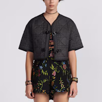 Shop (Women) DIOR SS23 Quilted Short Sleeve Jacket Women’s Black 327C31A2827-X9000