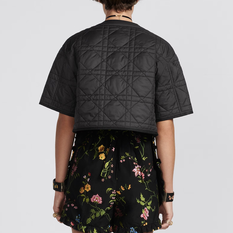 Purchase (W) DIOR SS23 Jaket Quilted Lengan Pendek Wanita Hitam 327C31A2827-X9000