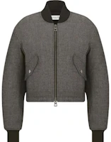 (Women) Dior SS23 Solid Ribbed Zip Bomber Jacket in Grey 341C34A3439-X8876 (Women) Dior SS23 Solid Ribbed Zip Bomber Jacket in Grey 341C34A3439-X8876