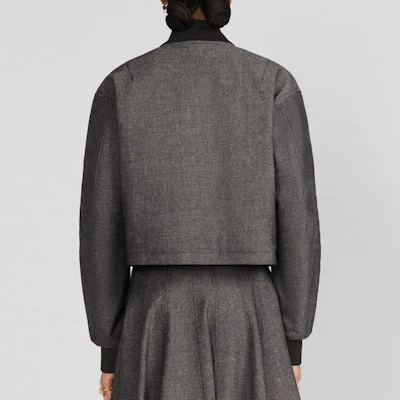 (W) Dior SS23 灰色純色羅紋拉鍊飛行夾克 341C34A3439-X8876 Purchase (W) Dior SS23 灰色純色羅紋拉鍊飛行夾克 341C34A3439-X8876