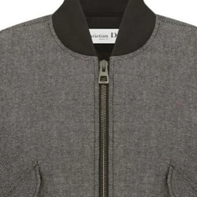 (W) Dior SS23 灰色純色羅紋拉鍊飛行夾克 341C34A3439-X8876 Sizing (W) Dior SS23 灰色純色羅紋拉鍊飛行夾克 341C34A3439-X8876