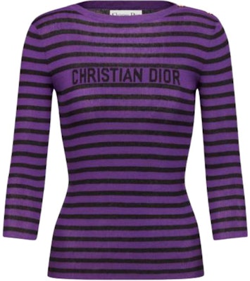 (W) ディオール SS23 ストライプ スリムフィット ニットスウェットシャツ パープル レディース 344S97AM729-X4880 Buy (W) ディオール SS23 ストライプ スリムフィット ニットスウェットシャツ パープル レディース 344S97AM729-X4880
