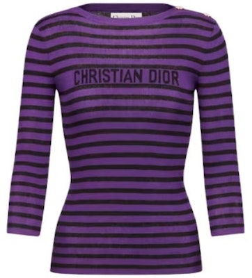 (W) ディオール SS23 ストライプ スリムフィット ニットスウェットシャツ パープル レディース 344S97AM729-X4880 Order (W) ディオール SS23 ストライプ スリムフィット ニットスウェットシャツ パープル レディース 344S97AM729-X4880
