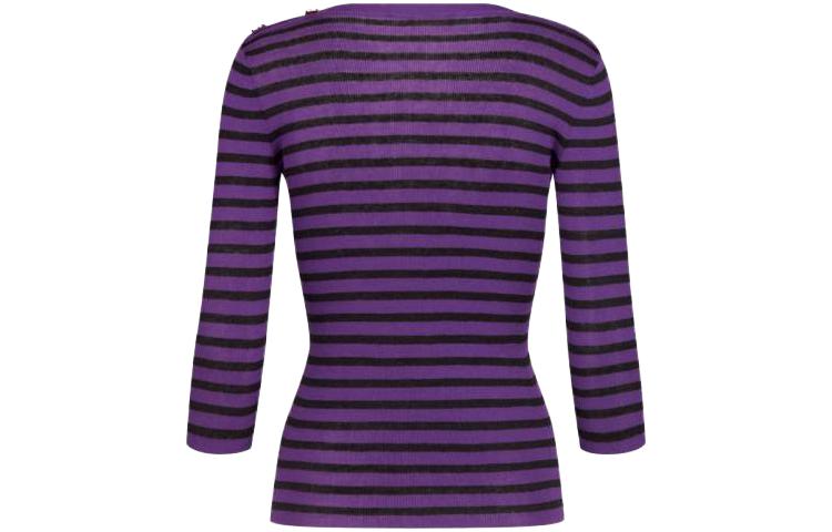 Lookbook (W) ディオール SS23 ストライプ スリムフィット ニットスウェットシャツ パープル レディース 344S97AM729-X4880