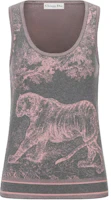 (Women) DIOR SS23 Women’s Grey Knit Sweater with Colorblock Animal Print Design. 224T46AM104-X8839 (Women) DIOR SS23 Women’s Grey Knit Sweater with Colorblock Animal Print Design. 224T46AM104-X8839