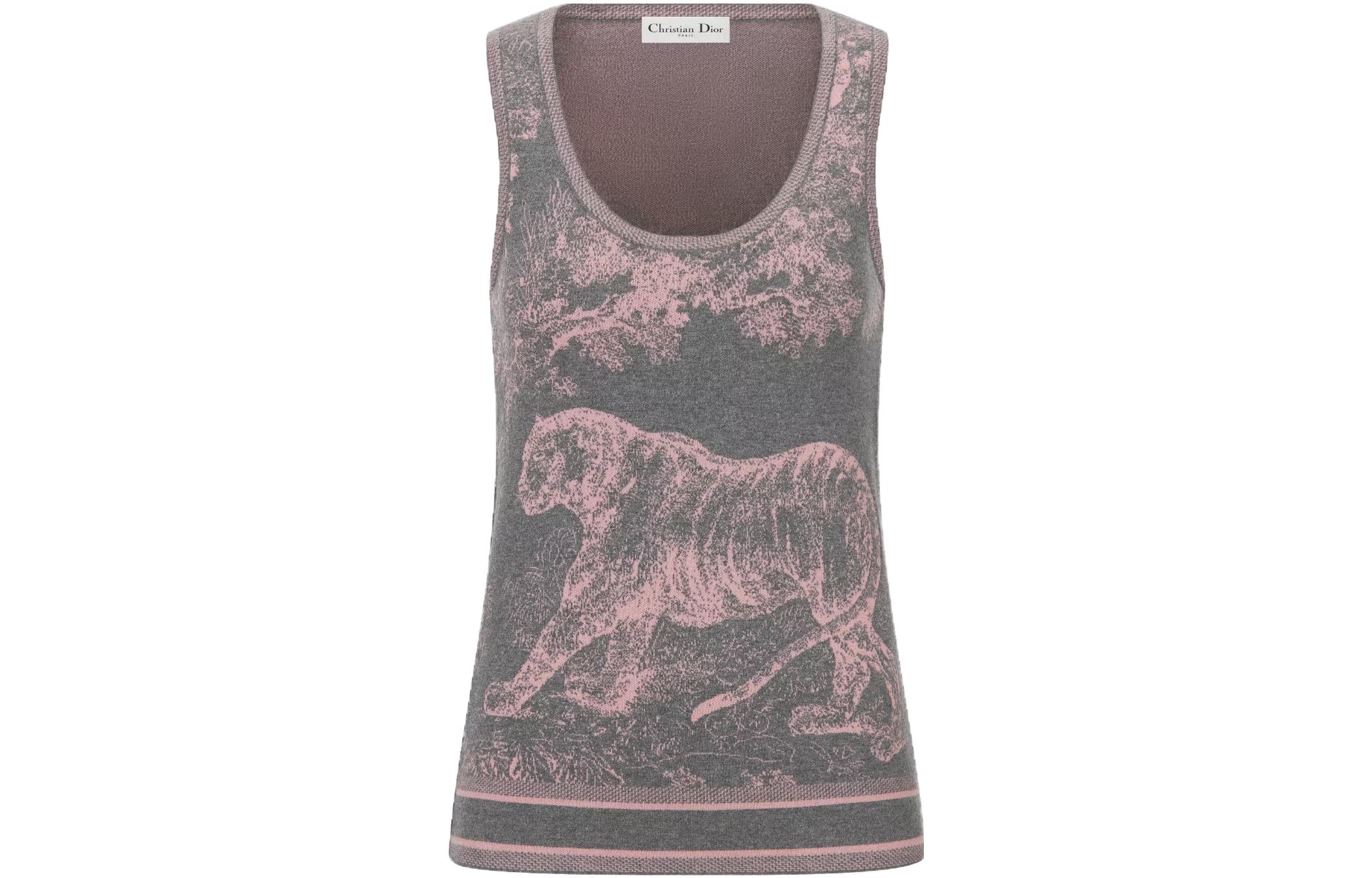 Order (W) Suéter de Punto Gris DIOR SS23 Mujer con Diseño Animal Print Colorblock. 224T46AM104-X8839