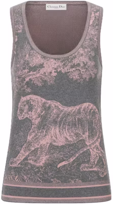 (W) DIOR SS23 Women''s Sweater Abu-Abu Knit dengan Desain Colorblock Motif Hewan. 224T46AM104-X8839 Order (W) DIOR SS23 Women''s Sweater Abu-Abu Knit dengan Desain Colorblock Motif Hewan. 224T46AM104-X8839