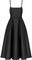 (Women) DIOR SS24 Black Solid Pleated Square-Neck Midi Flared Strap Dress 421R73A1212-X9000 (Women) DIOR SS24 Black Solid Pleated Square-Neck Midi Flared Strap Dress 421R73A1212-X9000