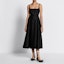 Shop (W) DIOR SS24 黑色百褶方領中長連衣裙 421R73A1212-X9000