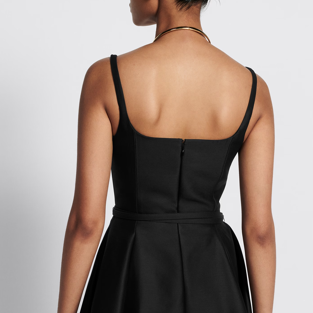 Purchase (W) DIOR SS24 黑色百褶方領中長連衣裙 421R73A1212-X9000