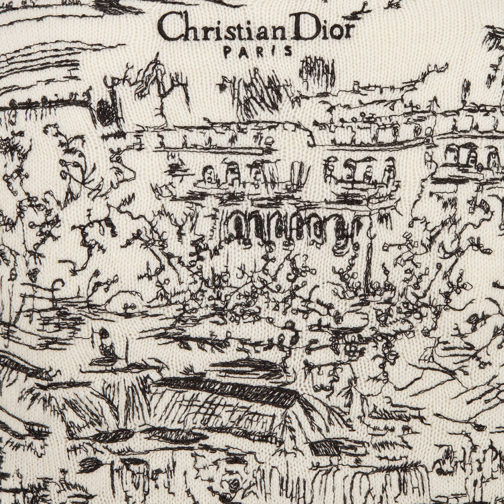 Sizing (W) DIOR SS24 캐시미어 스웨터 아키텍처 자수 - 멀티컬러. 444S57AM034-X0930