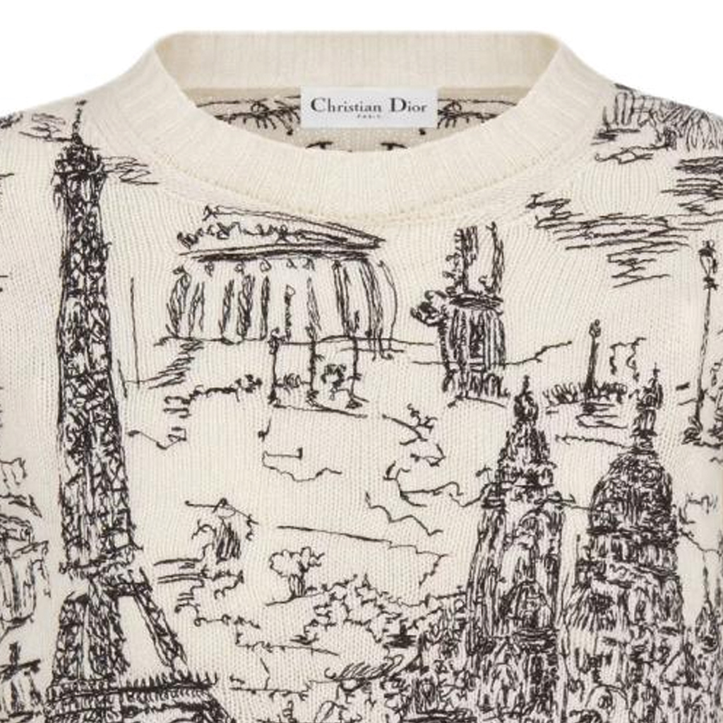 Cheap (W) DIOR SS24 캐시미어 스웨터 아키텍처 자수 - 멀티컬러. 444S57AM034-X0930