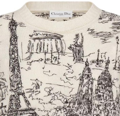 (W) DIOR SS24 캐시미어 스웨터 아키텍처 자수 - 멀티컬러. 444S57AM034-X0930 Cheap (W) DIOR SS24 캐시미어 스웨터 아키텍처 자수 - 멀티컬러. 444S57AM034-X0930