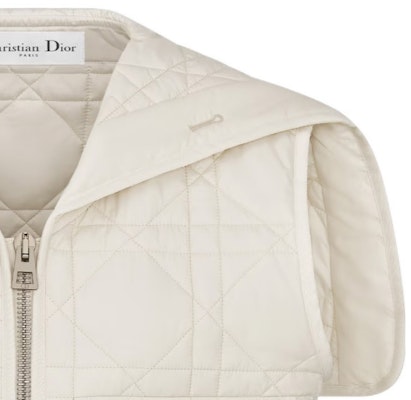 (W) DIOR SS24 Vest Beige Logo Sulaman Warna Solid dengan Zip. 417C75A2827-X0250 Details for (W) DIOR SS24 Vest Beige Logo Sulaman Warna Solid dengan Zip. 417C75A2827-X0250