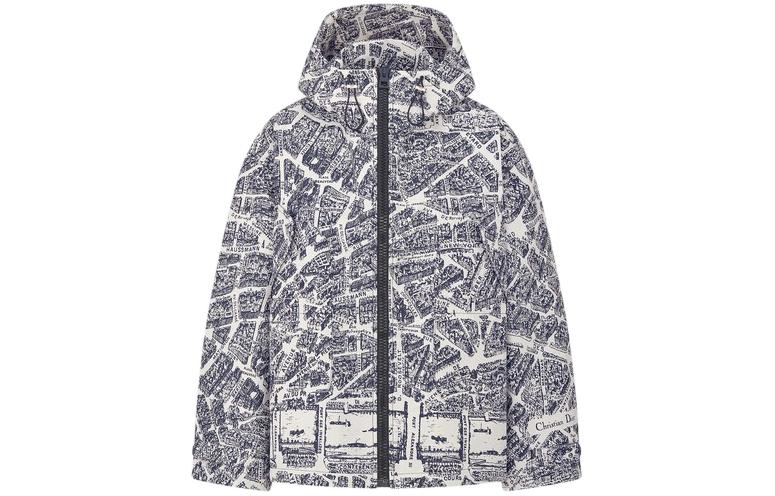 (Women) DIOR SS24  White Logo Print Zip-Up Hoodie Jacket. 357C25A2780-X1850