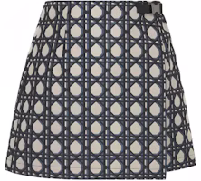 (Women) DIOR SS24 Navy Blue Cannage Pattern Flared Casual Skort for Women. 417P15A2378-X5856 (Women) DIOR SS24 Navy Blue Cannage Pattern Flared Casual Skort for Women. 417P15A2378-X5856